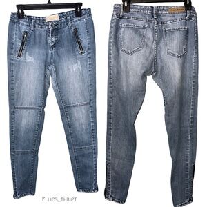 Cafe Denim Premium Skinny Jeans with Zippers Size 7/8